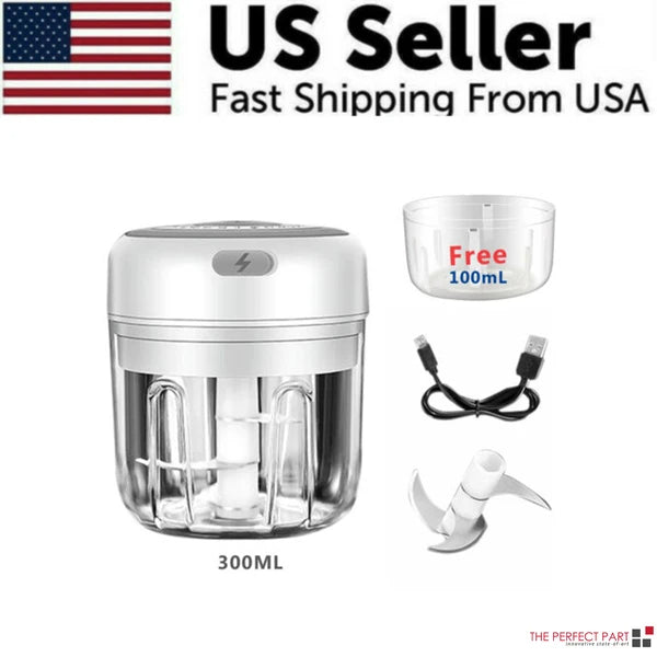 Kitchenova Electric Mini Garlic Chopper – USB Rechargeable 300 ml Food Processor