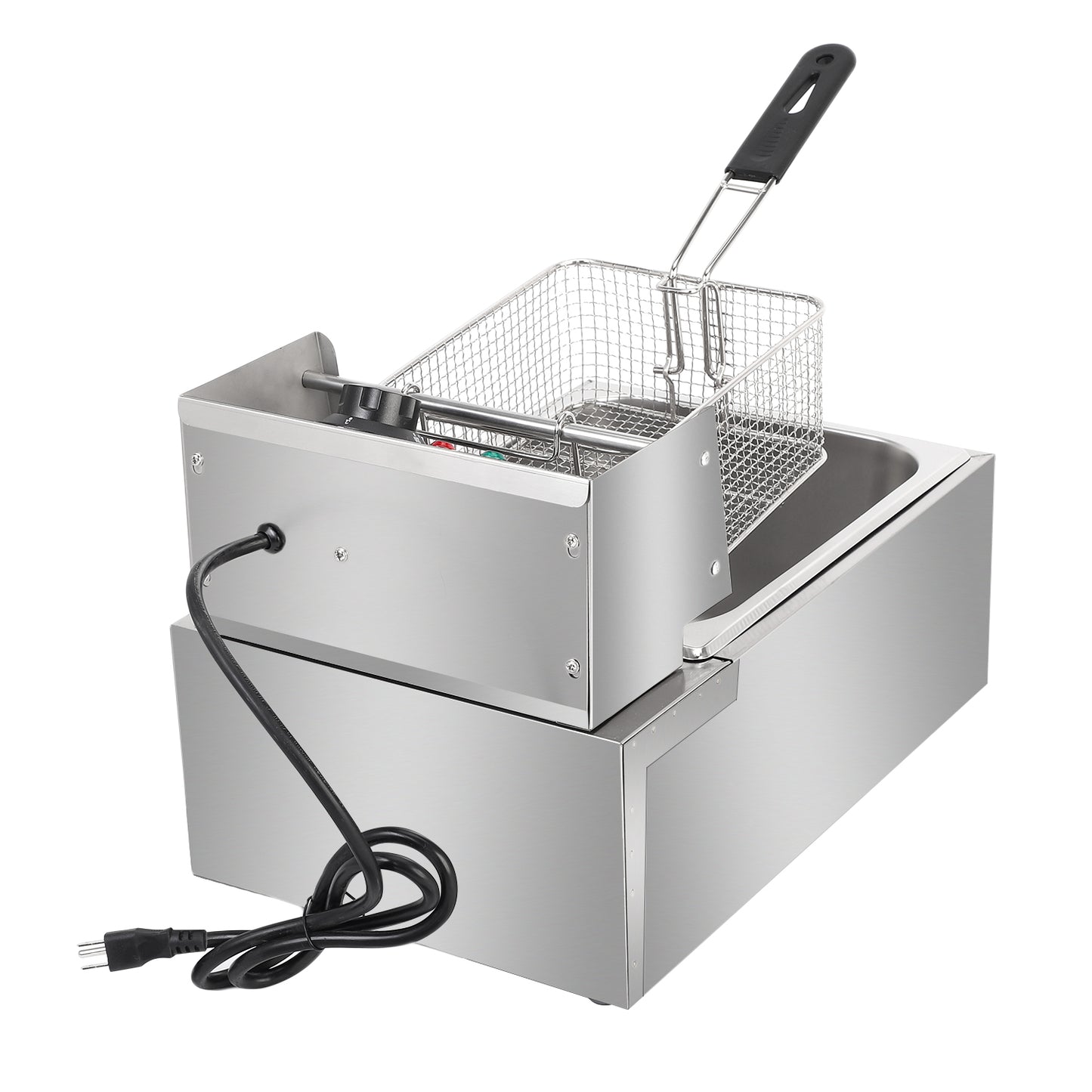 Kitchenova Electric Fryer Silver Stainless Steel Single Cylinder