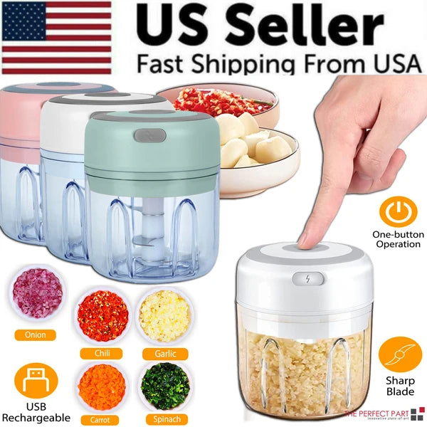 Kitchenova Electric Mini Garlic Chopper – USB Rechargeable 300 ml Food Processor