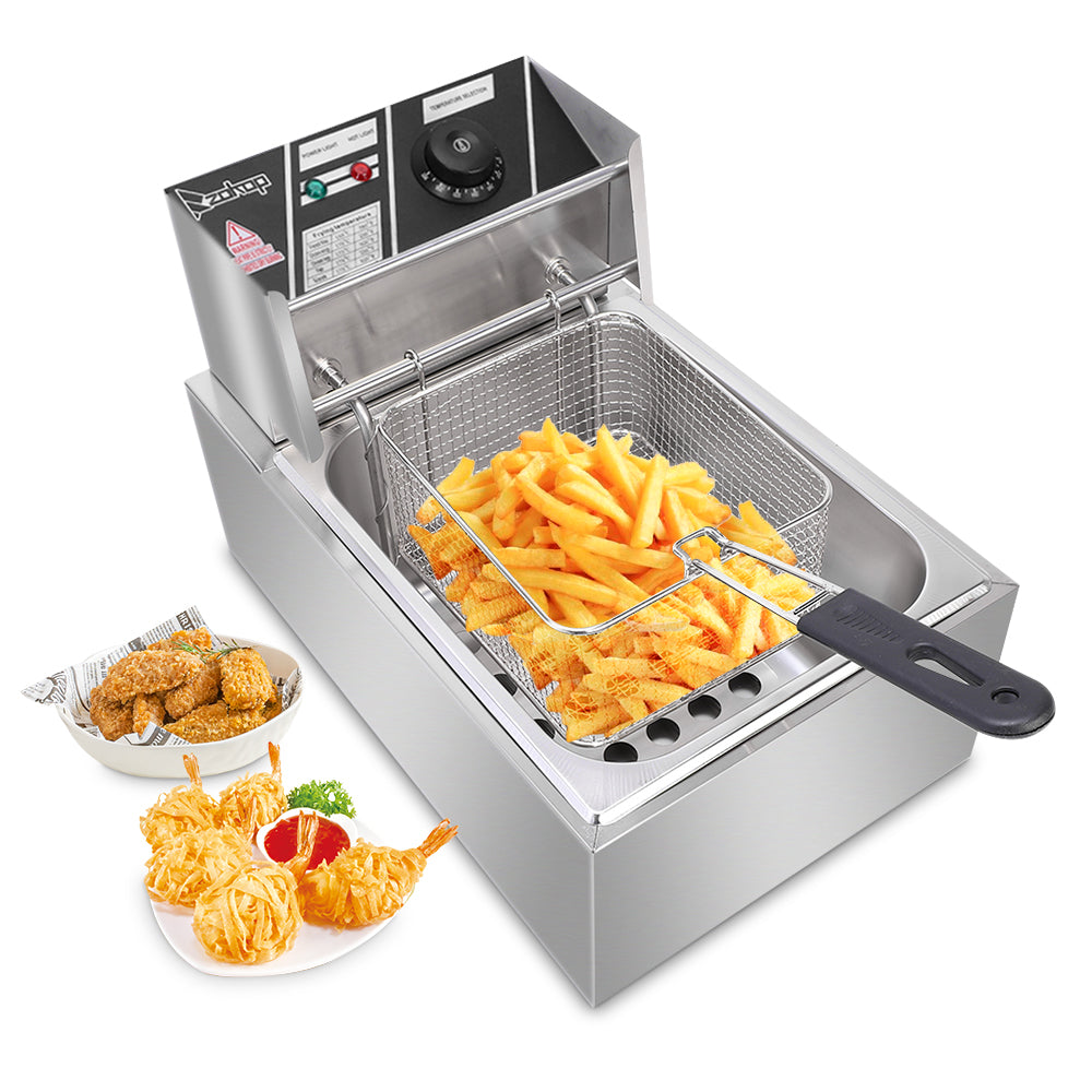 Kitchenova Electric Fryer Silver Stainless Steel Single Cylinder